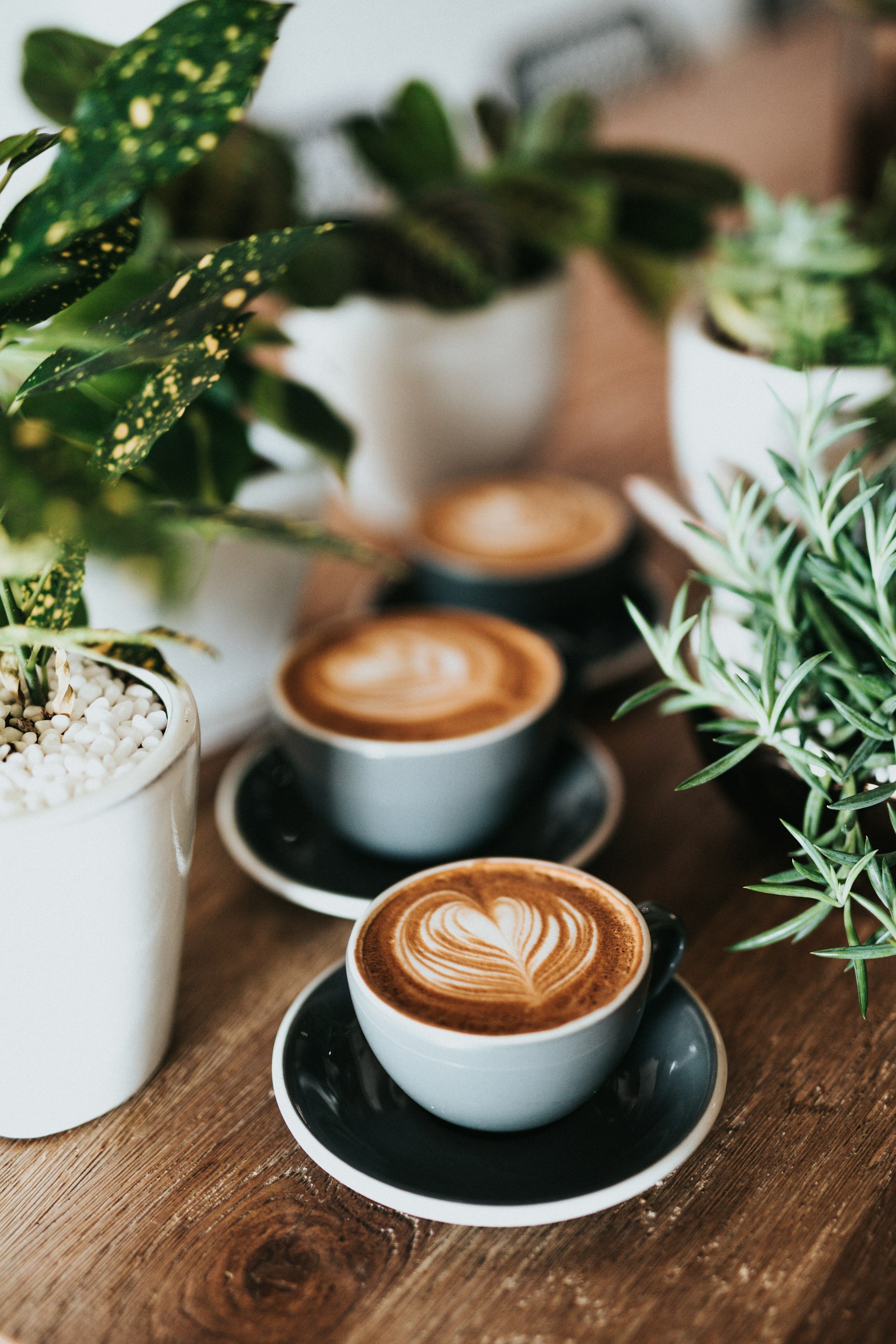 Barista pouring latte art
